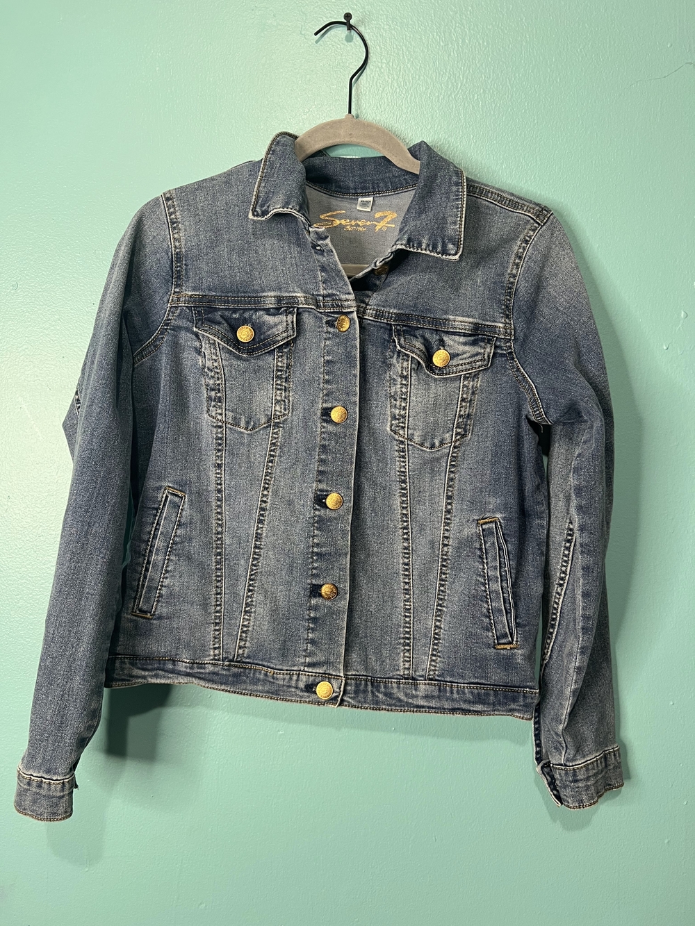 Seven7 Women's Dark Blue Denim Jacket
